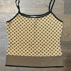 Nine West Black and Gold Patterned Camisole